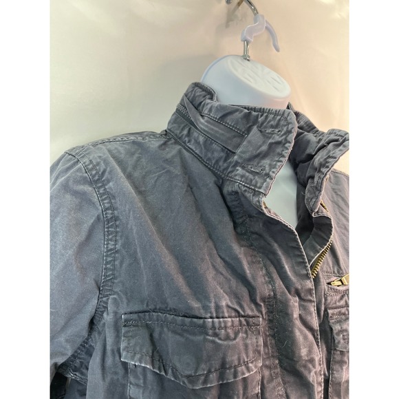 H&M LOGG Utility Cargo Jacket Field Jacket Drawstring Waist Gray Sz 8‎ Gorpcore - Picture 15 of 16